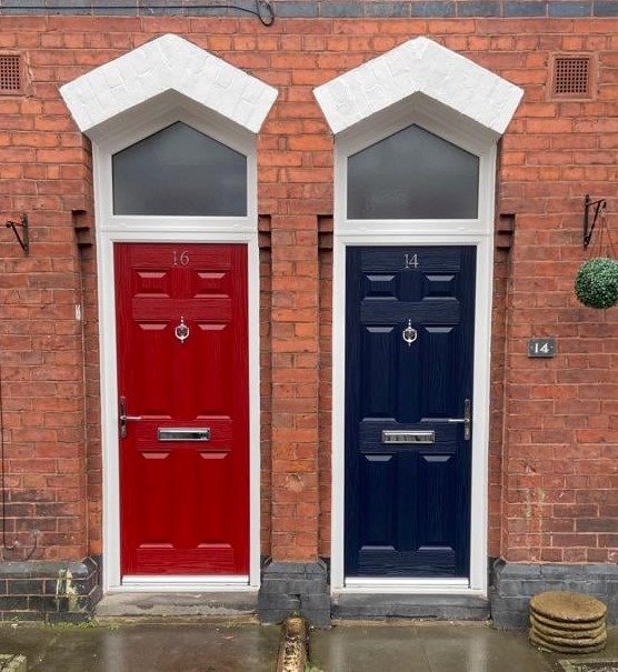 New composite front doors fitted by our dedicated fitting team at Portugal St, Bolton